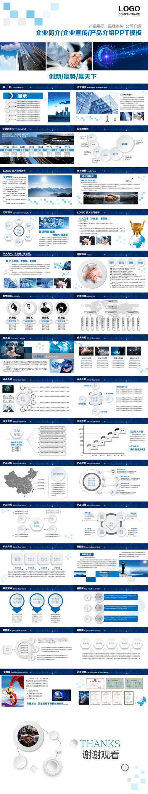 公司简介企业文化产品宣传PPT模板 企业策划的全方位展示方案